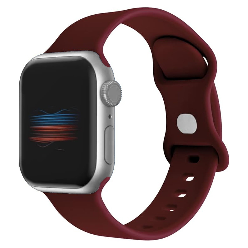 Apple Watch Horlogeband Silicone Rubber Donkerrood