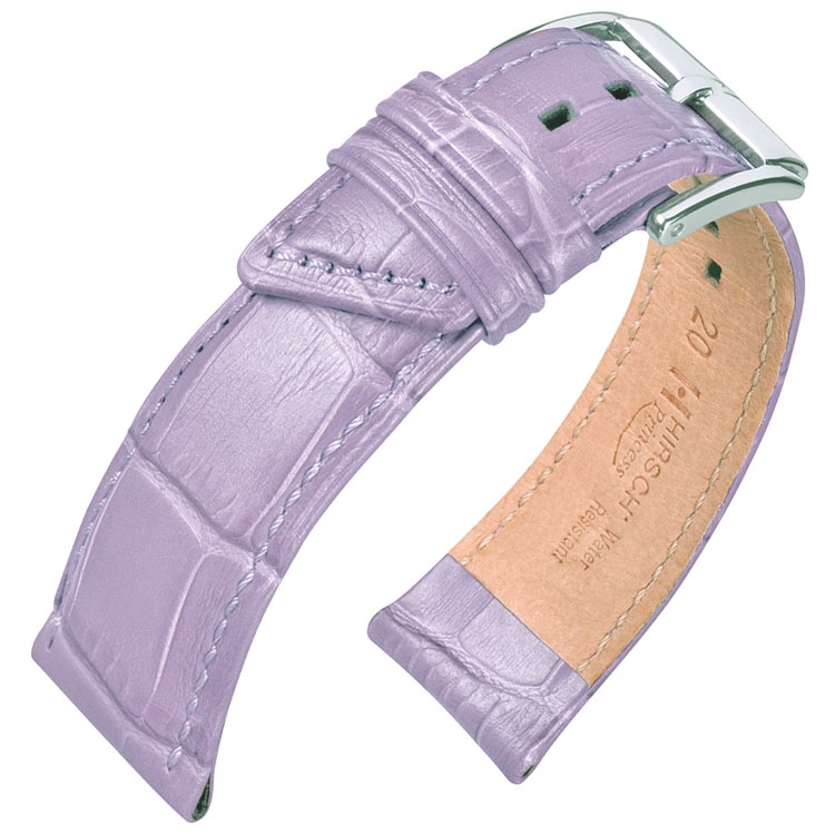 Hirsch Princess Horlogebandje Alligatorgrain Lavendel