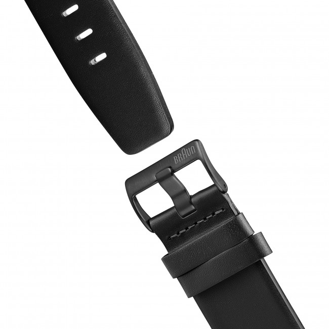 Braun Horlogeband voor BN0142BKBKG - Zwart Leer