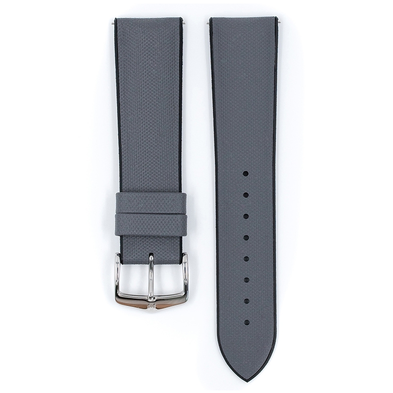 Hirsch Arne Performance Horlogeband Grijs Leer / Zwart Rubber
